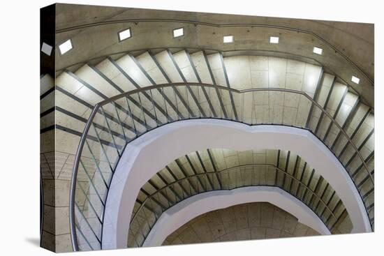Staircase at Liverpool One Car Park-David Barbour-Stretched Canvas