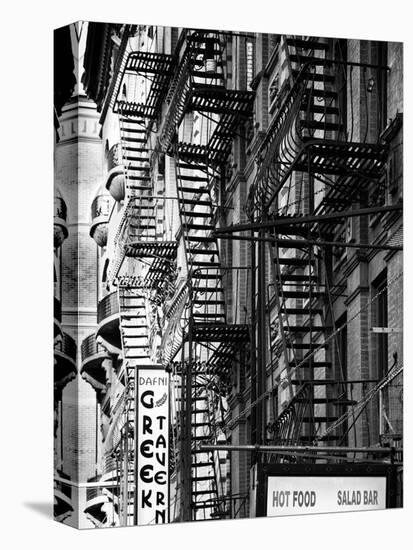 Stairways, Fire Escapes, Black and White Photography, Street Times Square, Manhattan, New York, US-Philippe Hugonnard-Premier Image Canvas