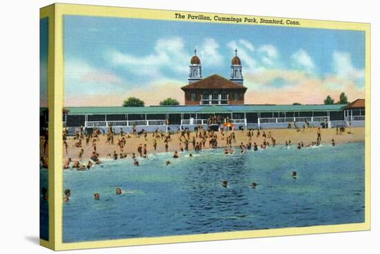 Stamford, Connecticut, View of the Cummings Park Pavilion-Lantern Press-Stretched Canvas