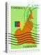 Stamp with Map and Flag of Cameroon-Perysty-Stretched Canvas