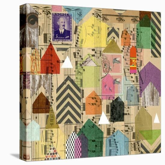 Stamped Houses II-Nikki Galapon-Stretched Canvas
