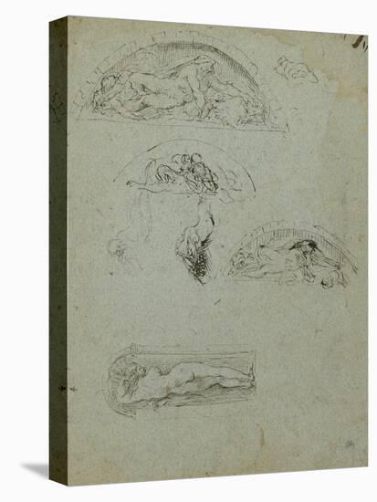 Standing Figure in a Niche and Studies for the Ugolino Group, 1857-58-Jean-Baptiste Carpeaux-Premier Image Canvas