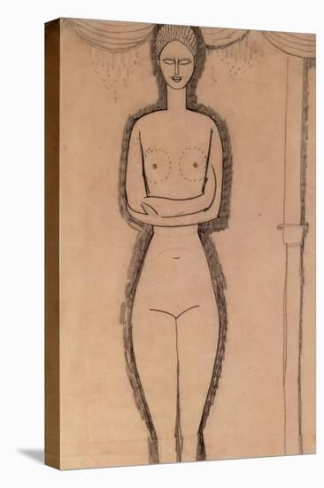 Standing Nude pencil on paper by Amedeo Modigliani-Amedeo Modigliani-Premier Image Canvas
