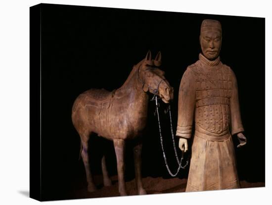 Standing Warrior Wearing Breastplate, with Chariot Horse-null-Premier Image Canvas