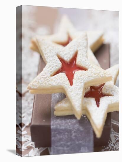 Star-Shaped Jam Biscuits with Icing Sugar (Christmas)-null-Premier Image Canvas