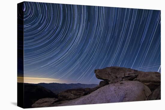 Star Trails and a Granite Rock Outcropping Overlooking Anza Borrego Desert State Park-null-Premier Image Canvas