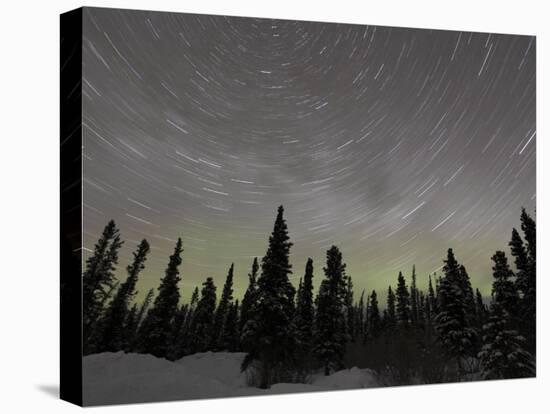 Star Trails, Milky Way and Green Aurora-Stocktrek Images-Premier Image Canvas