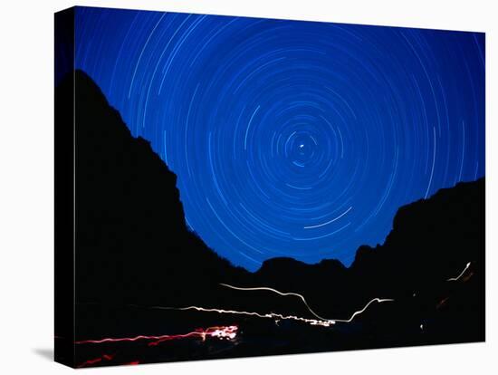 Star Trails withMountains at Night-Amy And Chuck Wiley/wales-Premier Image Canvas