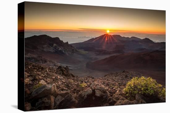 Starburst Sunrise Shot on the Summit of Haleakala Volcano Overlooking the Volcanic Crater in Haleak-Evan Austen-Premier Image Canvas
