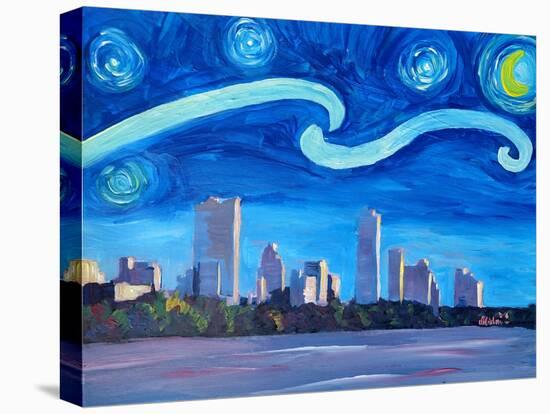 Starry Night in Austin - Van Gogh Inspirations-Markus Bleichner-Stretched Canvas