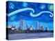 Starry Night in Austin - Van Gogh Inspirations-Markus Bleichner-Stretched Canvas