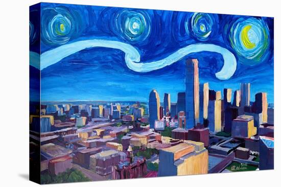 Starry Night in Dallas - Van Gogh Inspirations-Markus Bleichner-Stretched Canvas