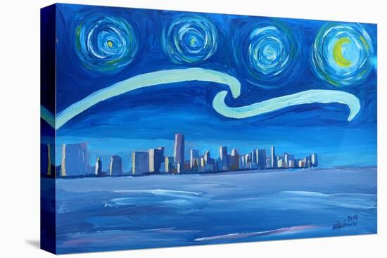 Starry Night in Miami - Van Gogh Inspirations-Markus Bleichner-Stretched Canvas