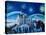 Starry Night in Neuschwanstein - Romantic Castle-Markus Bleichner-Stretched Canvas
