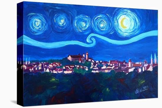 Starry Night in Nuremberg - Van Gogh Inspirations-Markus Bleichner-Stretched Canvas