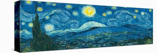 Starry Night Panorama-Vincent van Gogh-Stretched Canvas