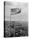 Stars and Stripes Wave over the Summit of Mt. Suribachi on Iwo Jima-null-Stretched Canvas