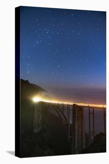 Stars over Big Sur's Bixby Creek Bridge near Monterey, California at night along the coast-David Chang-Premier Image Canvas