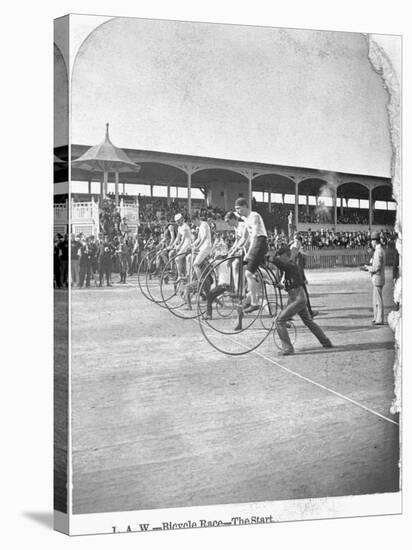 Starting Line of a Penny-Farthing Bicycle Race-George Barker-Premier Image Canvas