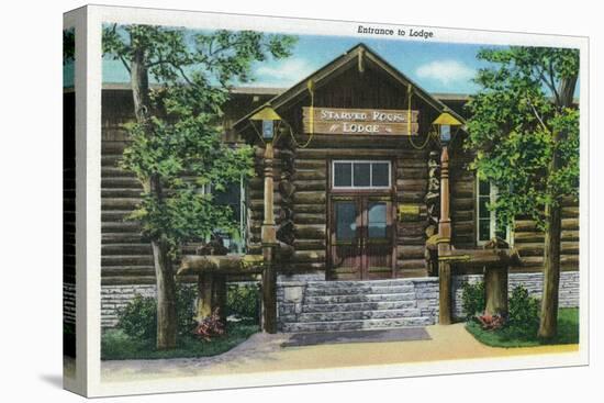 Starved Rock State Park, IL, View of the Starved Rock Lodge Entrance-Lantern Press-Stretched Canvas