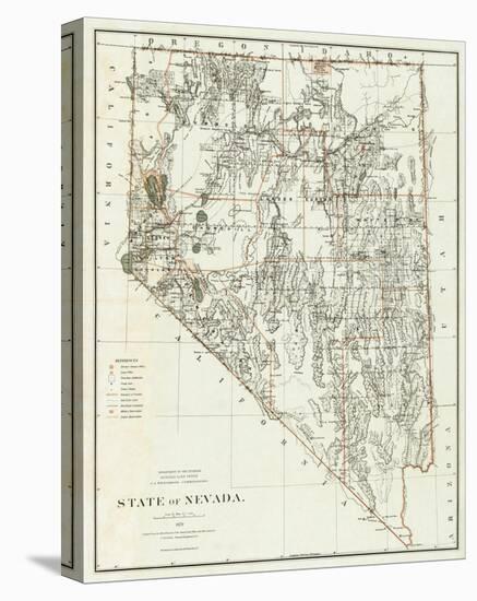 State of Nevada, c.1879-null-Stretched Canvas