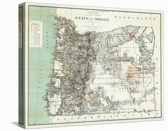 State of Oregon, c.1879-null-Stretched Canvas