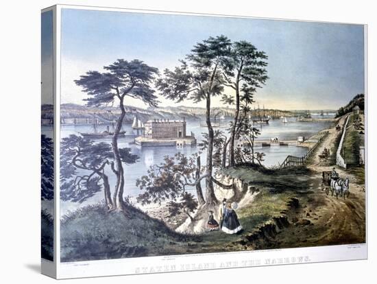 Staten Island and the Narrows, New York, USA, C1834-C1876-Frances Flora Bond Palmer-Premier Image Canvas