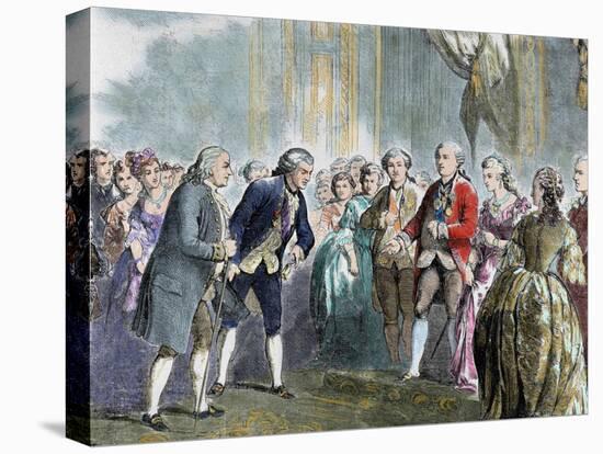 Statesman and Scientist. Franklin at Louis Xvi and Marie Antoinette, Paris, France-Prisma Archivo-Premier Image Canvas