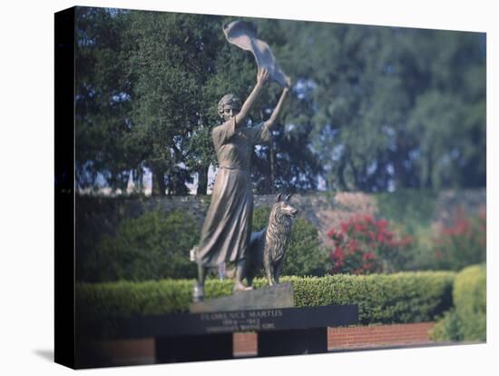 Statue in a Garden, the Waving Girl, Savannah, Georgia, USA-null-Premier Image Canvas