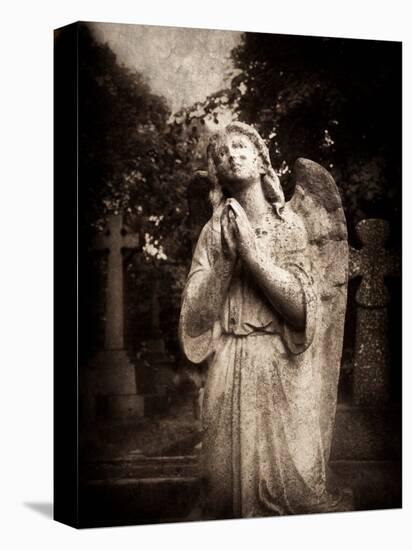 Statue of a Female Angel Praying in Cemetery-Clive Nolan-Premier Image Canvas