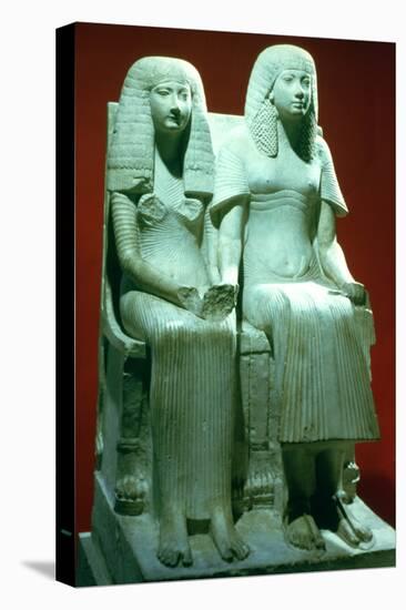 Statue of a Husband and Wife, Egyptian, 18th Dynasty-null-Premier Image Canvas