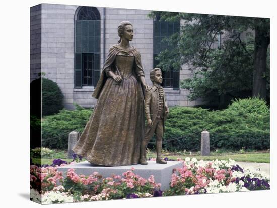 Statue of Abigail Adams with Son John Quincy Adams, Outside Adams Family's Church, Quincy, MA-null-Premier Image Canvas