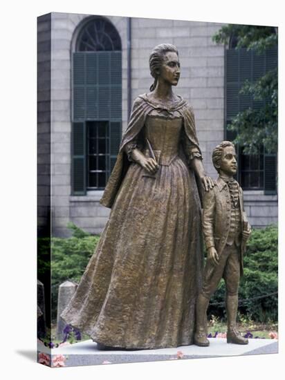 Statue of Abigail Adams with Son John Quincy Adams, Outside Adams Family's Church, Quincy, MA-null-Premier Image Canvas