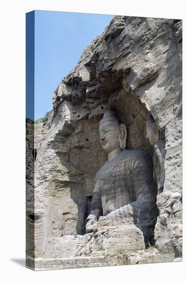 Statue of Buddha in Cave No. 20-null-Premier Image Canvas