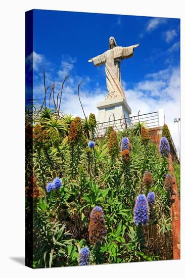 Statue of Christ at Ponta do Garajau near Canico, Madeira Island, Portugal-null-Stretched Canvas