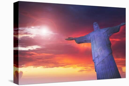 Statue of Christ the Redeemer at Sunset, Corcovado, Rio De Janeiro, Brazil, South America-Angelo-Premier Image Canvas