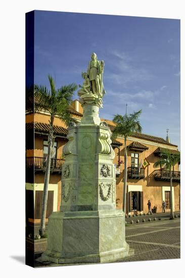 Statue of Christopher Columbus, Old City, Cartagena, Colombia-Jerry Ginsberg-Premier Image Canvas