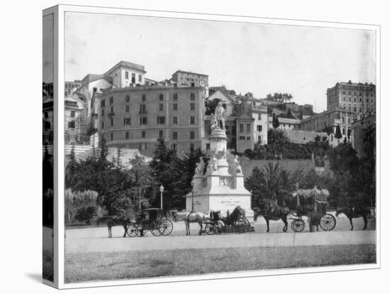 Statue of Columbus, Genoa, Italy, Late 19th Century-John L Stoddard-Premier Image Canvas