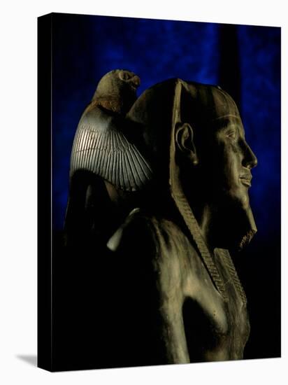 Statue of Diorite, Pharaoh Khafre with Falcon God Horus, Egyptian Museum, Cairo, Egypt-Kenneth Garrett-Premier Image Canvas