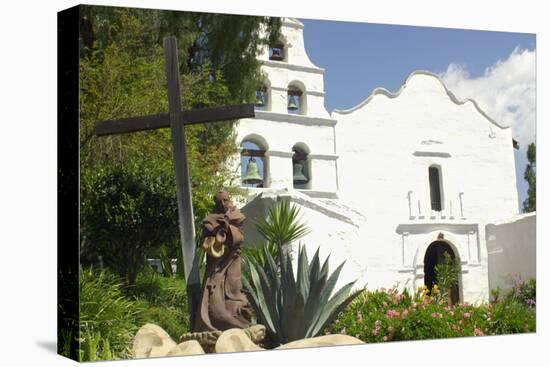 Statue of Father Junipero Serra in Front of San Diego Mission, First of the Spanish Missions in CA-null-Premier Image Canvas
