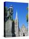 Statue of J R Godley and the Cathedral, Christchurch, Canterbury, South Island, New Zealand-Neale Clarke-Premier Image Canvas