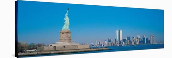 Statue of Liberty and Manhattan-null-Stretched Canvas