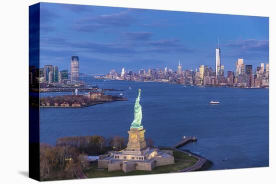 Statue of Liberty Jersey City and Lower Manhattan, New York City, New York, USA-Jon Arnold-Premier Image Canvas