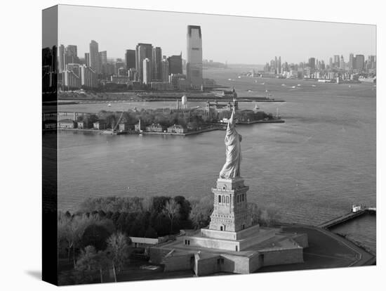 Statue of Liberty (Jersey City, Hudson River, Ellis Island and Manhattan Behind), New York, USA-Peter Adams-Premier Image Canvas