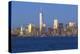 Statue of Liberty, One World Trade Center and Downtown Manhattan across the Hudson River-Gavin Hellier-Premier Image Canvas