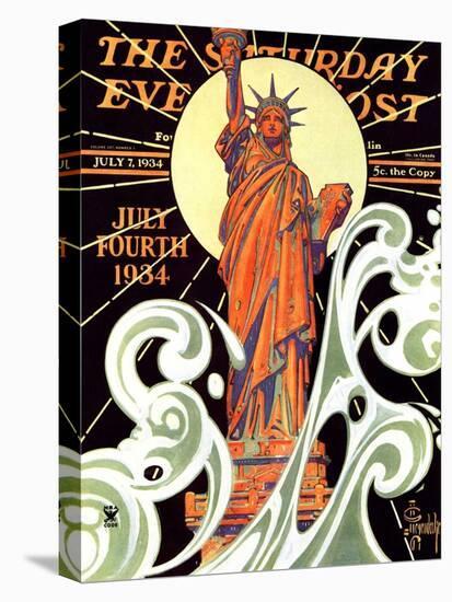 "Statue of Liberty," Saturday Evening Post Cover, July 7, 1934-Joseph Christian Leyendecker-Premier Image Canvas