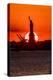 Statue of Liberty sunset. NYC harbor, Manhattan-null-Premier Image Canvas