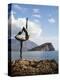 Statue of Naked Dancing Female on a Rock Near the Adriatic, Sveti Nikola Island in the Background-Martin Child-Premier Image Canvas