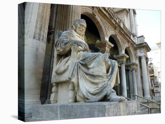 Statue of Playwright Moliere Outside Theatre, Old City, Avignon, Rhone Valley, Provence, France-David Lomax-Premier Image Canvas