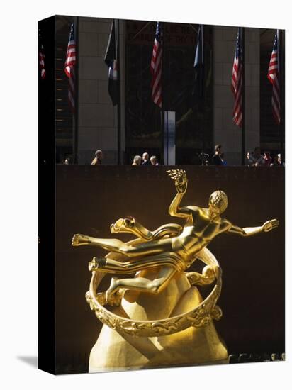 Statue of Prometheus in the Plaza of the Rockefeller Center, Manhattan, New York City, USA-Amanda Hall-Premier Image Canvas